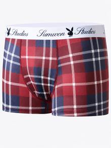 PLAYBOY X SUMWON Bunny Logo Waistband Boxer Briefs Trunks Plaid Print Underwear 2-Pack Multicolor - Multicolor - View 5