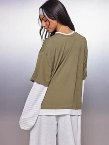 MISSGUIDED Oversized Crew Neck Short Sleeve Boxy T-Shirt With Drop Shoulder And Relaxed Casual Everyday Streetwear Layering Style - Multicolor - View 3