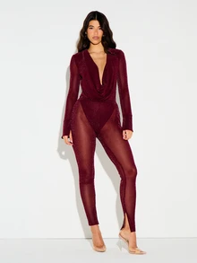 KIZN Women Bodysuits - Burgundy - View 3