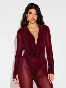 KIZN Women Bodysuits - Burgundy - View 1
