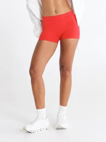 11SKNDS Women's High Rise Cycling Sports Shorts With Sweat-Wicking, Stretchy, Quick-Dry, Tummy Control & Sculpting, For Gym Workout Fitness Yoga Pilates Studio, Running, Training & Hy-Rox - Red - View 2