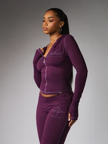 BABYPHAT SDBP1632 - ZIP UP HOODED TOP (REFERENCE BLOCK OF Sz25092850259342324 - Purple - View 1