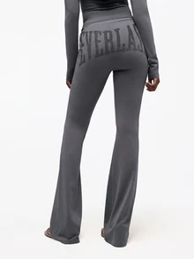 EVERLAST  SUMWON High Waist Pull On Flare Leggings With Off Duty Graphic - Grey - View 1
