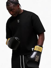 EVERLAST SUMWON Relaxed Fit Crew Neck Short Sleeve Logo T Shirt - Black - View 4
