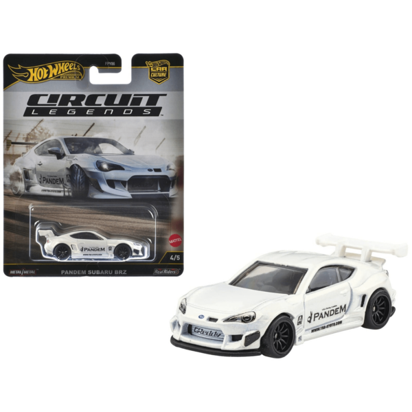 Subaru BRZ Pandem RHD (Volante a la Derecha) Blanco Metálico Serie "Circuit Legends" Modelo de Coche de Metal