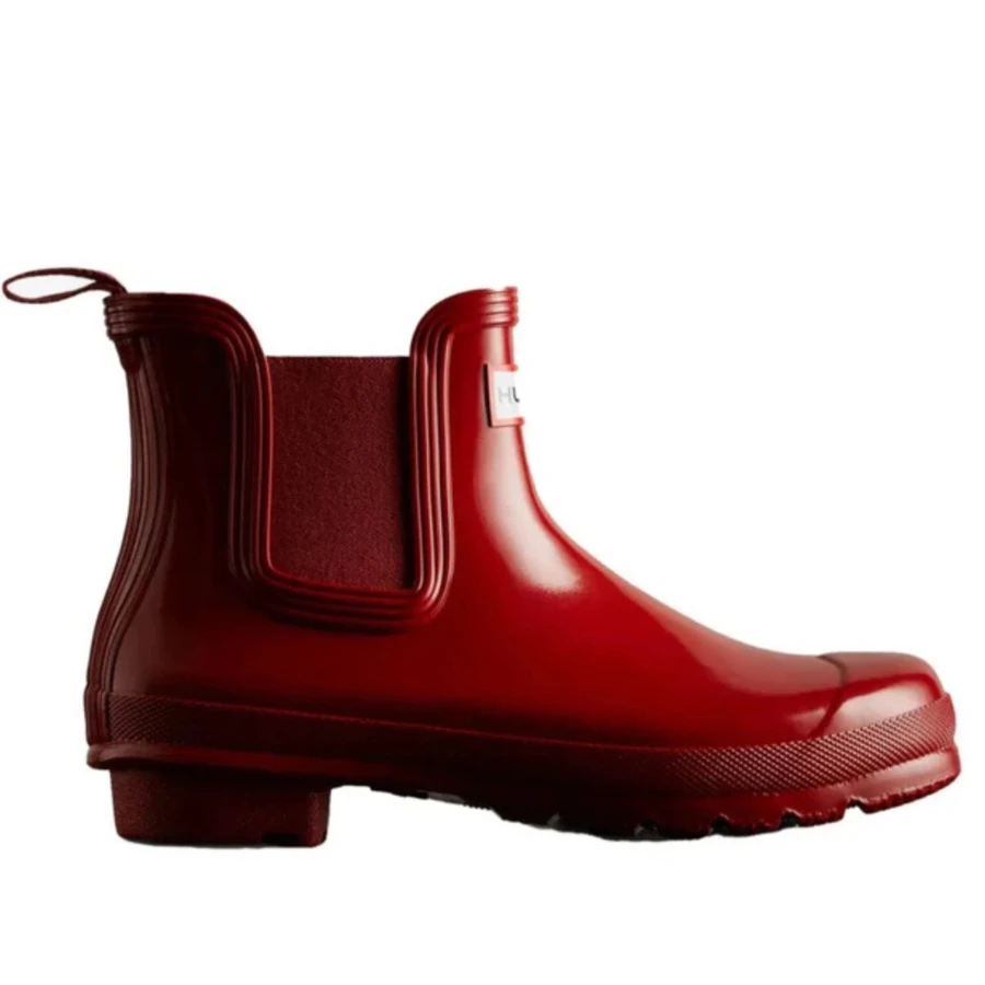 Hunter Original Chelsea Gloss Women Boots Waterproof Slip Rubber Mid Boot Stylish Color Daily City Outdoor Workwear Military Red W-S2078RGL-HRE28 - red - View 1