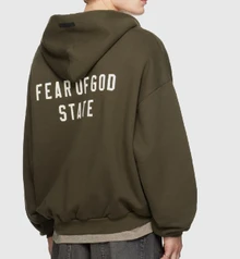 FOG ESSENTIALS 厚抓绒全拉链连帽衫，192HO246245F，（棕色）L - 棕色 - 查看 2