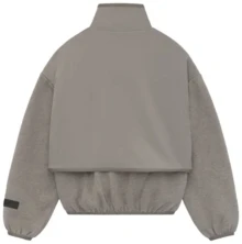 FOG ESSENTIALS Nylon Fleece Mockneck Sweater, 785SU246261K, (DUST / HEATHER GREY) 6/7 - Grayish brown/Heather gray - View 2