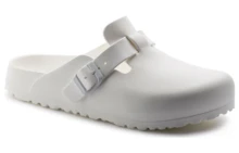 Birkenstock Sandal nữ Boston kiểu dáng thường ngày, nhẹ, thoải mái, dễ xỏ, thoáng khí, có khóa cài và logo, mềm mại, đa năng, thích hợp đi biển, hàng ngày, ở nhà, mùa hè, du lịch, nghỉ mát, màu trắng 1002315 - trắng - Xem 3