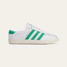 Adidas 女士休闲鞋 轻便缓震透气舒适厚底logo亲肤百搭日常健身通勤下班休闲旅行约会 JP7552 - 純白/奶白/草綠色 - 查看 2