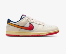 Giày Nike Dunk Low nam, kiểu dáng thường ngày, nhẹ, có đệm, thoáng khí, đế dày, logo, đa năng, phù hợp cho phòng tập thể dục, đi làm, du lịch, đi học. Màu trắng ngà HV5749-110 - Trắng ngà nhạt/Trắng đỏ thẫm nhạt - Xem 3