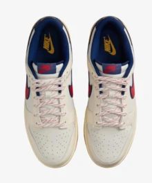 Giày Nike Dunk Low nam, kiểu dáng thường ngày, nhẹ, có đệm, thoáng khí, đế dày, logo, đa năng, phù hợp cho phòng tập thể dục, đi làm, du lịch, đi học. Màu trắng ngà HV5749-110 - Trắng ngà nhạt/Trắng đỏ thẫm nhạt - Xem 2