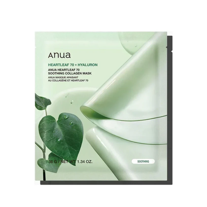 Anua Heartleaf 70 舒緩膠原蛋白面膜 1.34oz/38g*4 - 彩色 - 查看 1