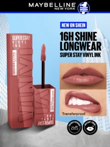Maybelline 超级持久乙烯基墨水光泽唇膏，俏皮，持久，瞬间闪亮，唇彩，防脱色唇膏，0.14 盎司/4.2 毫升 - 唇彩，防脱色，持久，唇膏，彩妆，夏季彩妆，Y2K - Cheeky - 查看 1
