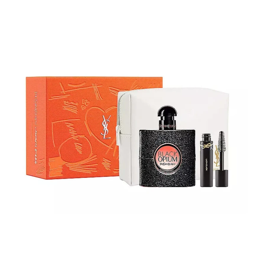 Yves Saint Laurent 黑鸦片女士三件套(香水 50ml + 睫毛膏 2ml + 化妆包)1.7盎司/50毫升 + 0.068盎司/2毫升 + 化妆包 - EDP 3 件套 - 查看 1