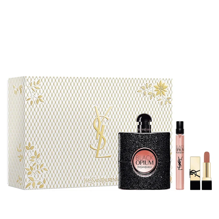 Yves Saint Laurent 黑鸦片女士三件套(香水 90ml + 香水 10ml + 唇膏 1.3g)3盎司/90毫升 + 0.33盎司/10毫升 + 0.04盎司/1.3克 - EDP 3 件套 - 查看 1