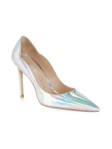Stuart Weitzman Women's Pointed Toe Silver Fashionable And Elegant High Heels - Silver - View 2