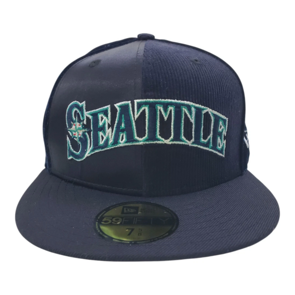  Seattle Mariners Side Patch Velvet New Era Navy 59FIFTY Fitted Hat