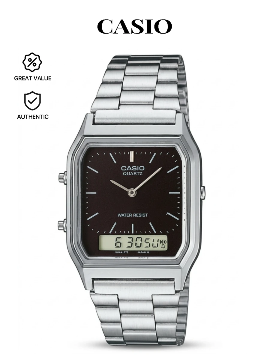 Casio 卡西欧 AQ-230A-1DMQYEF 男士组合手镯手表 - 黑色 - 查看 1