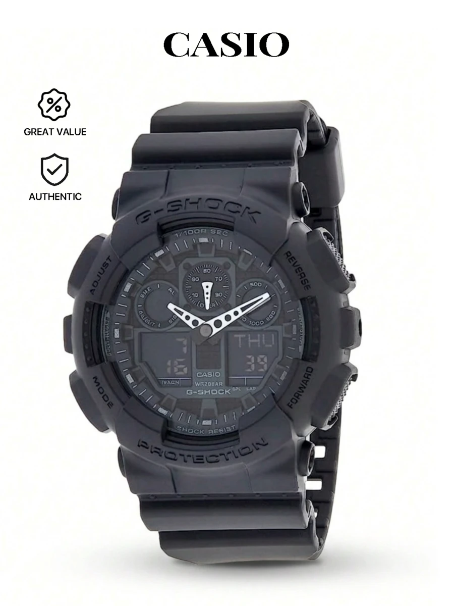 Casio 卡西欧 G-Shock 男士手表 GA100-1A1 - 黑色 - 查看 1