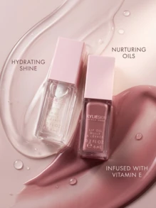 Kylie Cosmetics Lip Oil Set Gift Box Kits 2x2oz/6ml Hydrating, Softening, Shiny Finish, Nourishing, Lip Plumping Girlfriend Wife Mother Friend Boyfriend Husband Father Brother Birthday Graduation Party Travel Camping Outdoors School Campus Trip Festivals Anniversary Office Winter Christmas Special Occasions, Party - Lip Oil - View 1