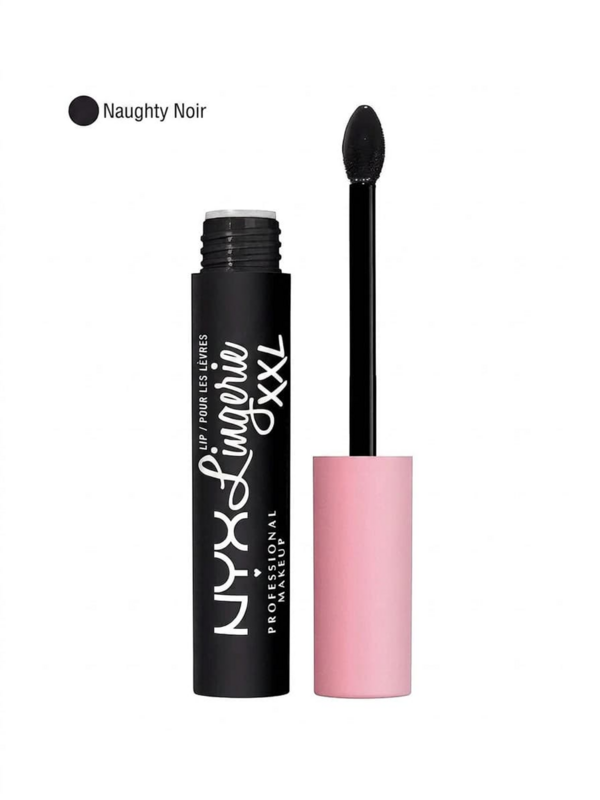 NYX Lingerie XXL Matte Liquid Lipstick 31 Naughty Noir 0.13oz/3.8ml – Long-Lasting Full Coverage Finish, Smudge-Proof And Transfer-Resistant Wear, Smooth Application For Bold Lip Looks, Ideal For All-Day Wear And Special Occasions