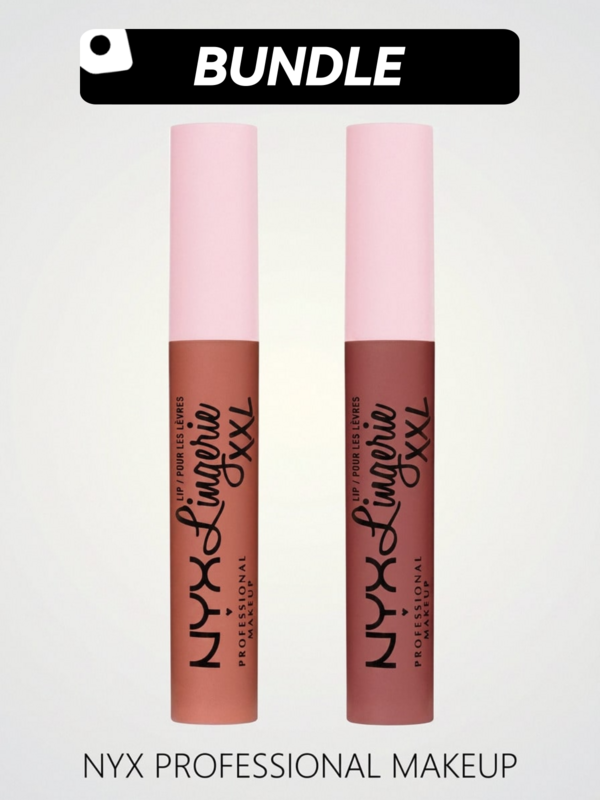 NYX [Lipstick Bundle] Lingerie XXL Matte Liquid Lipstick + Lingerie XXL Matte Liquid Lipstick02 Turn-On+05 Strip'd Down0.13oz/4ml+0.13oz/4ml