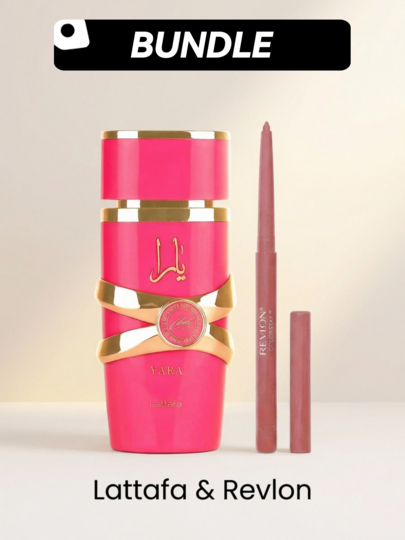 Lattafa [Paquete de Maquillaje]Yara Candy Eau De Parfum para Mujeres+Delineador de Labios ColorStay de Larga Duración EDP+680 BLUSH 3.4oz/100ml+0.01oz/0.28g