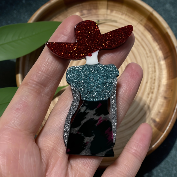 1pc Fashion Handmade Acrylic Girl Brooch Cute Cartoon Girl In Dress Design Great New Year Gift For Friends Dress Accessories Pin For Clothes Bag Charm p 48416333