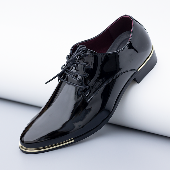 Premium Men s Derby Shoes Fashionable Shiny Lace Up Formal Dress Shoes Comfortable Lightweight Luxury Shoes Suitable For Various Occasions All Season p 71307935
