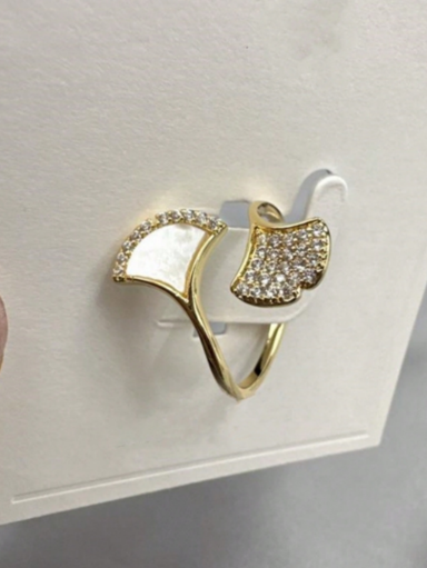 1pc Fashion Crystal Inlaid Fanned Open Ring Suitable For Women Everyday Wear Minimalist Luxury Gift p 86322422