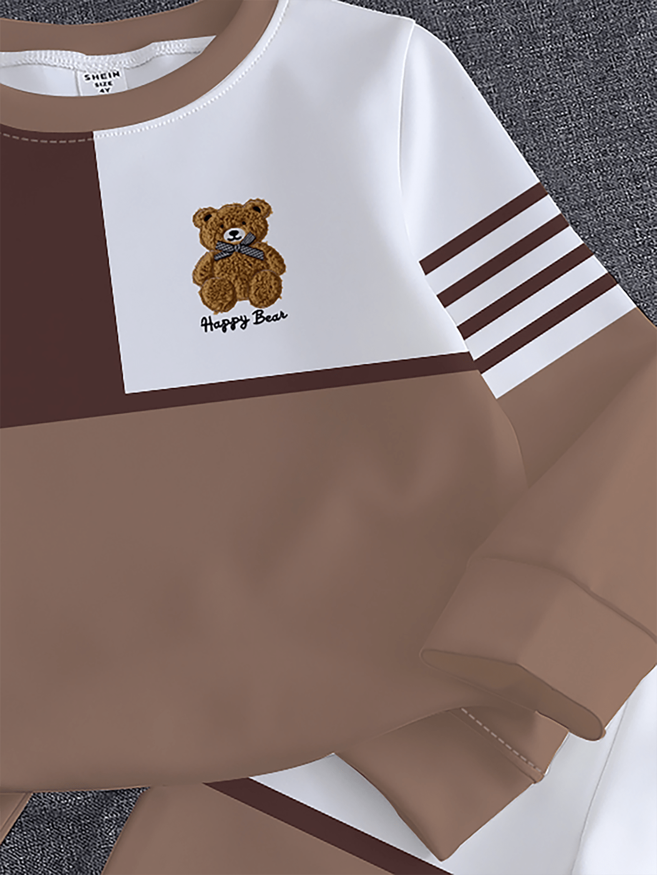 Baby Boy Autumn Stylish Colorblock Bear Print 2 Pieces Set, Round Neck Long Sleeve Top + Cuffed Long Pants Outfit, Patchwork Design, Cute Cartoon Pattern, Fashionable Toddler Outing Wear, Versatile Casual Style, New Autumn Outfit For Toddlers, Practical And Durable, Daily Outings And Travel, Stylish And Handsome Full Set For Toddlers - Multicolor - View 8