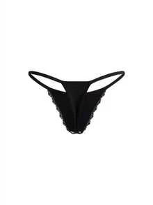 AltBold 3pcs/Set Women's Lace Patchwork Printed Thong Panties - Multicolor - View 8