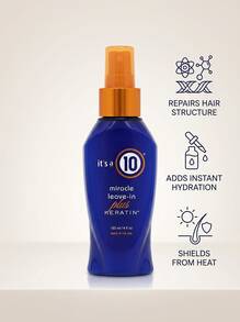 It's A 10 Kem dưỡng tóc không cần xả Miracle Leave-In Plus Keratin 120ml, cấp ẩm sâu. Thích hợp cho bạn gái, vợ, mẹ, bạn bè, người yêu, chồng, cha, anh trai, sinh nhật, tốt nghiệp, tiệc tùng, du lịch, cắm trại, hoạt động ngoài trời, trường học, chuyến đi dã ngoại, lễ hội, kỷ niệm, văn phòng, mùa đông, Giáng sinh, các dịp đặc biệt, tiệc tùng. - Nhiều màu - Xem 3