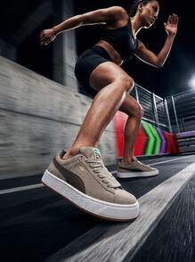 Puma Suede 男款運動鞋 防滑支撐柔軟 日常休閒 黑色 395205-78 - 咖啡 - 查看 5