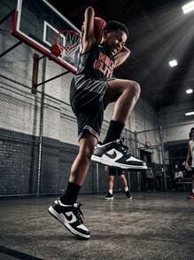 Nike Giày thể thao trẻ em Dunk Low Retro White Black Panda (GS) CW1590-100 - Trắng/Trắng/Đen - Xem 7