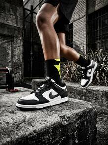 Nike Giày thể thao trẻ em Dunk Low Retro White Black Panda (GS) CW1590-100 - Trắng/Trắng/Đen - Xem 4