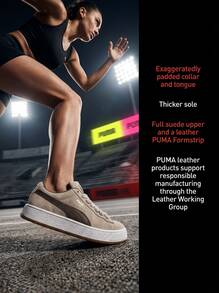 Puma Suede 男款運動鞋 防滑支撐柔軟 日常休閒 黑色 395205-78 - 咖啡 - 查看 2