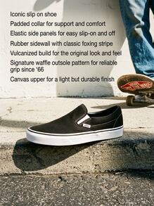 Vans 女士休闲一脚蹬鞋，轻便缓震，透气舒适，厚底设计，饰有品牌标志，亲肤百搭，撞色拼接，适合日常穿着、健身通勤、下班后休闲旅行、约会等场合，黑色 VN000EYEBLK - 黑色 - 查看 2