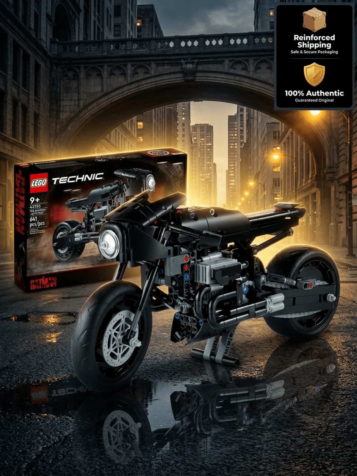 LEGO DC Comics The Batman Batcycle 42155 – Buildable Motorcycle With Batman Figure, Action-Packed Display Model, Trending Gift For Kids Ages 9+, Birthday/Holiday Season Gift - Multicolor - View 1