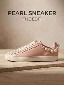 Stuart Weitzman Women's Faux Pearl Decor Casual Flat Athletic Sneakers - Rose Water Color - View 1