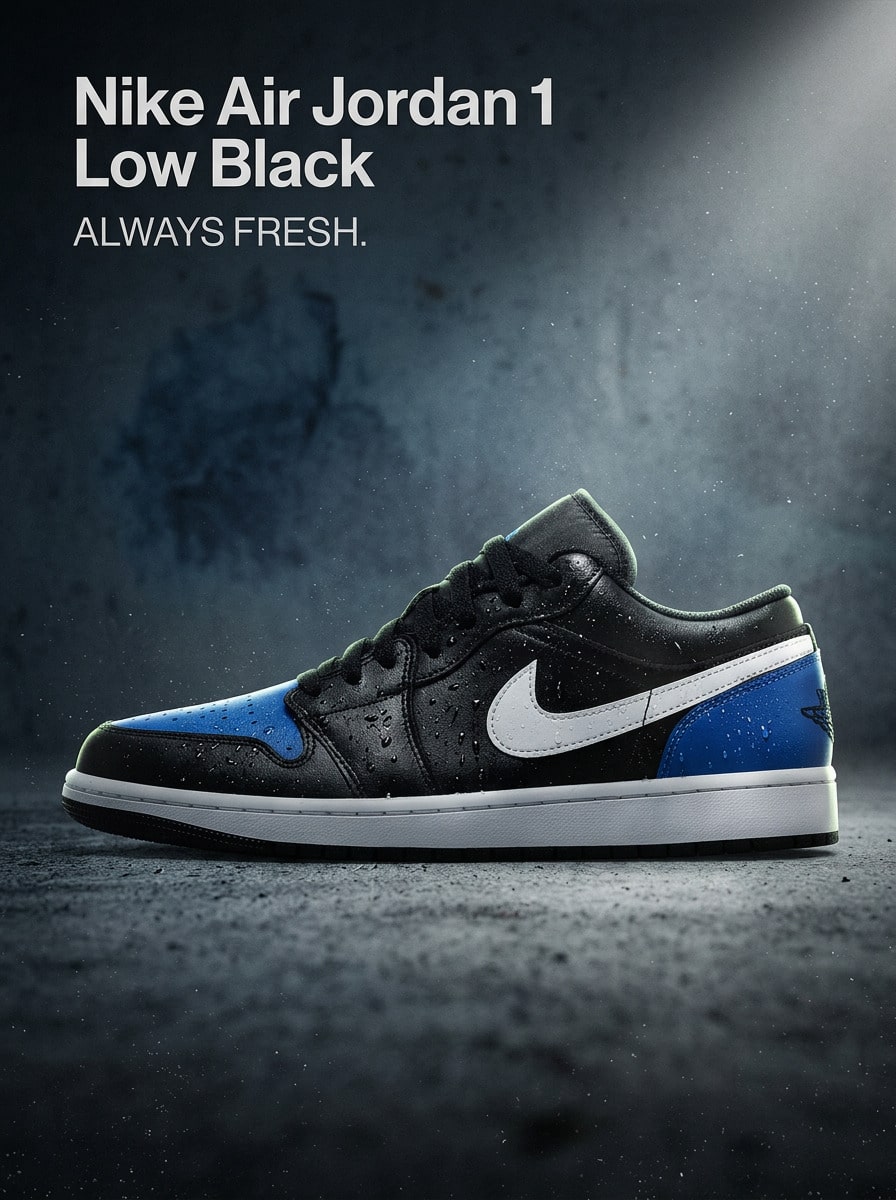 Nike Air Jordan 1 Low 男士运动鞋 Varsity Red Edition，可调节系带，缓震支撑，透气舒适，限量版，适合健身房、运动、散步、日常休闲穿着。 - 黑白皇家遊戲 - 查看 1