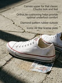Converse Chuck Taylor All Star 低帮女式运动鞋 Cusal Campus 鞋休闲软底系带舒适户外运动鞋 M7652C - 白色 - 查看 2