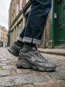 New Balance 新百伦 M1000 系列男款运动鞋 吸汗透气防晒百搭标志纯色易洗运动户外跑步日常上学成人灰色 M1000F - 灰色 - 查看 5