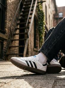 Adidas Samba 女款運動鞋 緩震舒適 百搭健身訓練鞋 黑色 IG9030 - 雲白/核心黑/膠 - 查看 3