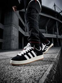 Adidas Campus 女款低筒運動鞋，輕量透氣緩震，日常休閒黑色 HQ8708 - 黑與白 - 查看 3