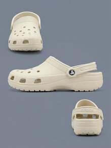Crocs Classic Clog 女款涼鞋，輕量透氣舒適，日常休閒沙色 10001-2Y2 - 骨 - 查看 4