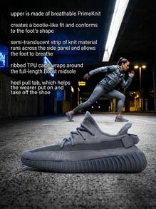 Adidas Yeezy 女款運動鞋 針織輕量透氣 緩震 日常休閒 灰色 If3219 - 灰色 - 查看 2