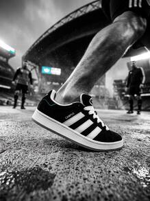Adidas Campus Hi Og 女款運動鞋，輕量透氣緩震，日常休閒米色 HQ6638 - 黑白 - 查看 5