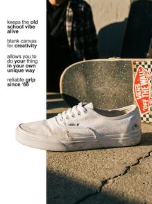 Vans 正品女士休闲鞋 轻便缓震透气舒适厚底logo亲肤百搭日常健身通勤下班休闲旅行约会 白色 VN000EE3WOO - 白色 - 查看 2